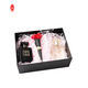 Boîte de papier rigide d'emballage de parfum avec la boîte-cadeau noire de tiroir coulissant du ruban FSC