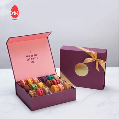 l'emballage alimentaire jetable de luxe de 11cm contient l'emballage rose de boîte de macaron