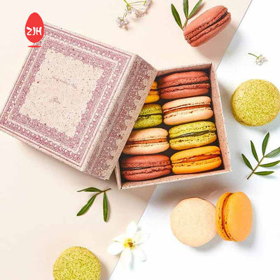 l'emballage alimentaire jetable de luxe de 11cm contient l'emballage rose de boîte de macaron