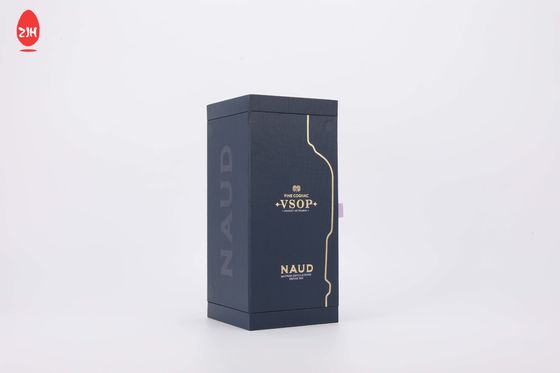 Boîte de emballage de papier magnétique faite sur commande à vin de cadeau d'emballage de bouteille de vin de Logo Black Luxury Red Wine avec la fenêtre