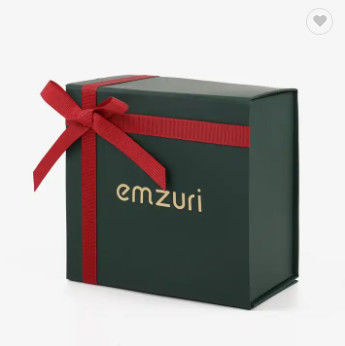 Boîte d'aimant vert de sucrerie de biscuit de chocolat de Noël de Saint-Valentin avec le ruban