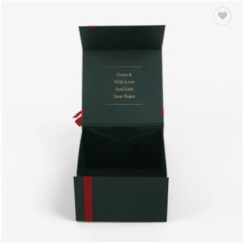 Boîte d'aimant vert de sucrerie de biscuit de chocolat de Noël de Saint-Valentin avec le ruban