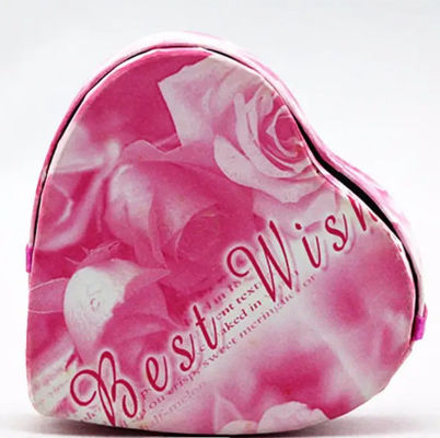 Boîtes de empaquetage de bouquet en forme de coeur rose de fleur de luxe pour Valentine Gift