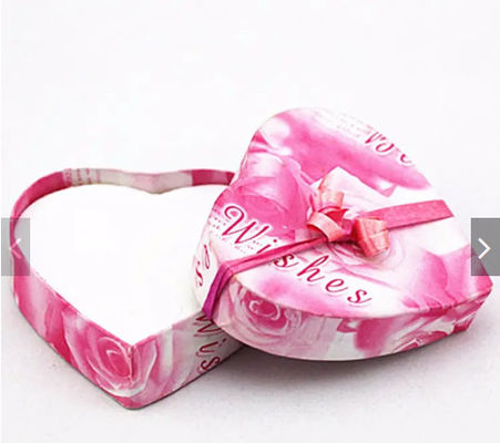 Boîtes de empaquetage de bouquet en forme de coeur rose de fleur de luxe pour Valentine Gift