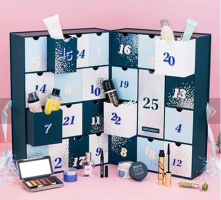 Boîte-cadeau cosmétique de tiroir de carton de Noël de boîte faite sur commande en gros de calendrier