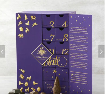 Boîte-cadeau cosmétique de tiroir de carton de Noël de boîte faite sur commande en gros de calendrier