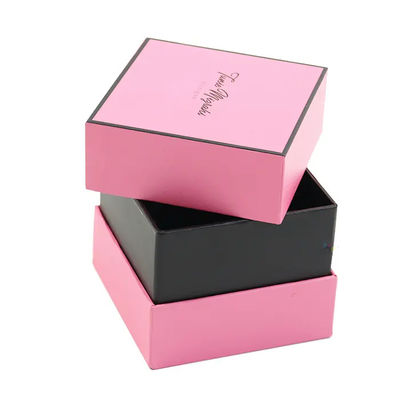 Fermeture rigide rose en gros d'aimant/bouton/lien de boîte-cadeau de bougie de carton