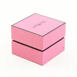 Fermeture rigide rose en gros d'aimant/bouton/lien de boîte-cadeau de bougie de carton